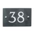 Slate house number 38 v-carved with white infill numbers