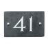 Slate house number 41 v-carved with white infill numbers