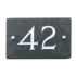 Slate house number 42 v-carved with white infill numbers