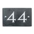Slate house number 44 v-carved with white infill numbers