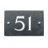 Slate house number 51 v-carved with white infill numbers