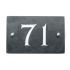Slate house number 71 v-carved with white infill numbers