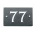 Slate house number 77 v-carved with white infill numbers