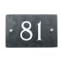 Slate house number 81 v-carved with white infill numbers
