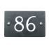 Slate house number 86 v-carved with white infill numbers