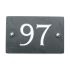 Slate house number 97 v-carved with white infill numbers