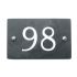Slate house number 98 v-carved with white infill numbers
