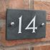Slate house number 14 v-carved with white infill number