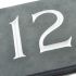 Slate house number 12 v-carved with white infill number