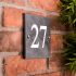 Square Smooth Slate House Number - 15 x 15cm