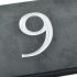 Slate house number 9 v-carved with white infill