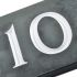 Slate house number 10 v-carved with white infill