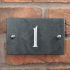 Slate house number 1 v-carved with white infill