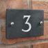 Slate house number 3 v-carved with white infill
