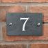 Slate House Number V-carved With White Infill Numbers 1 to 99