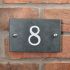 Slate house number 8 v-carved with white infill
