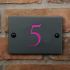Smooth Slate House Number with 1 digit 