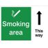 Smoking area this way sign