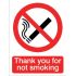 Thank you for not Smoking sign