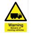 Warning Beware of Moving Vehicles Sign
