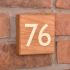 Solid Oak House Number Square