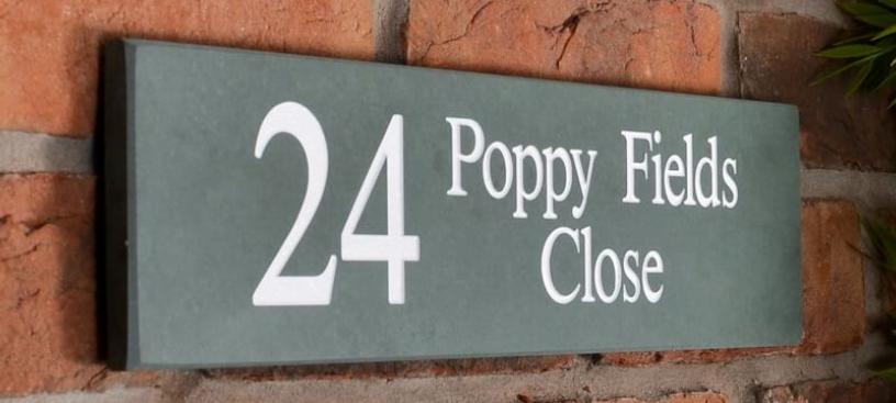 NUMBER 12" X 4" FAST DELIVERY!! ENGRAVED QUALITY SLATE HOUSE SIGN ANY NAME 