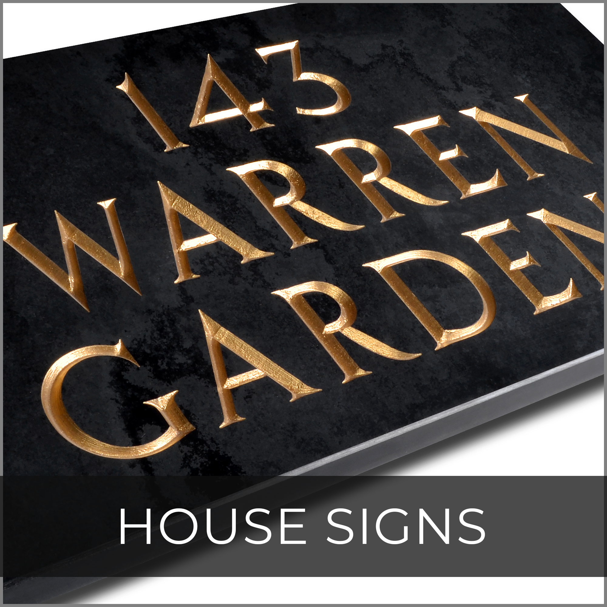 Caravan Brushed Gold Aluminium Oval House,Plaque/Sign/Plate Black Design Door 